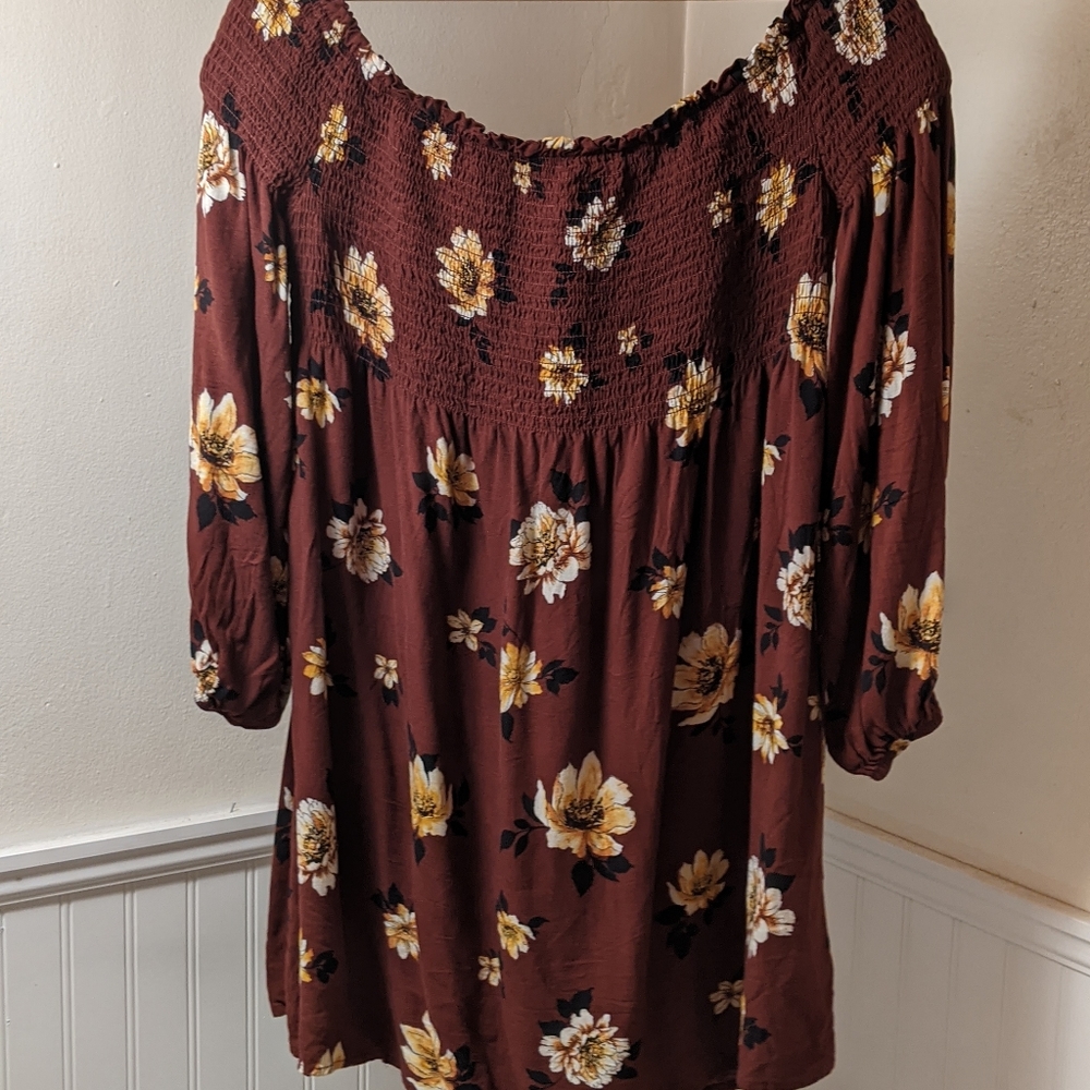 Xhilaration Off the Shoulder Floral Minidress